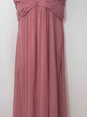 Elegant Dusty Rose Prom Dress with Draped Bodice